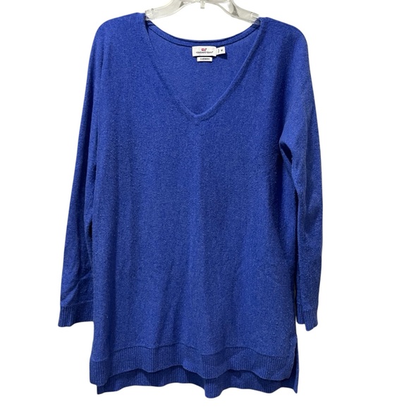 Vineyard Vines Sweaters - Women's‎ VINEYARD VINES Blue V Neck Cashmere Sweater Size Medium Tunic Style